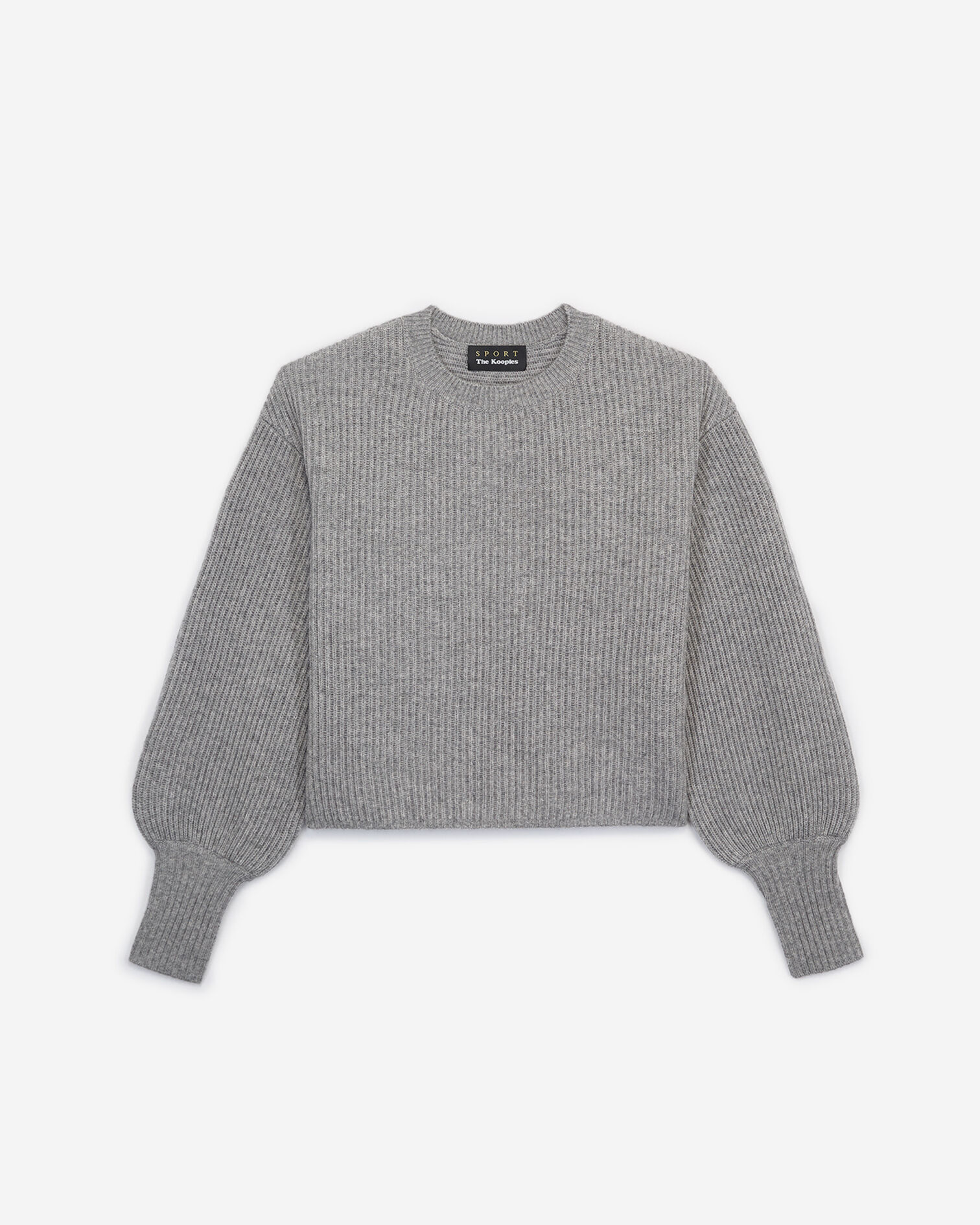 Grauer Pullover mit feiner Rippung, GREY, hi-res image number null
