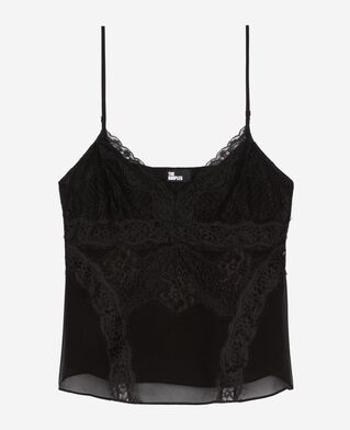 The Kooples FEMME BLACK caraco avec dentelle noir