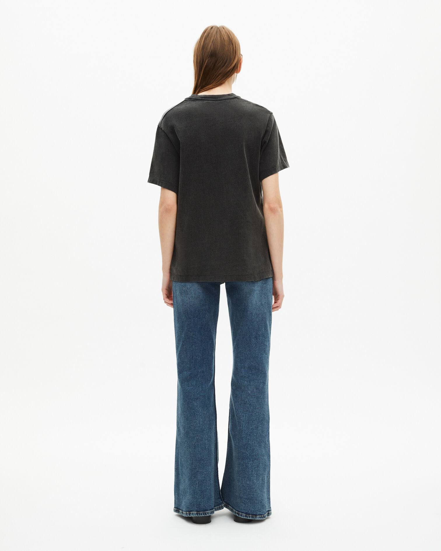 Black washed-out silkscreen T-shirt, BLACK WASHED, hi-res image number null