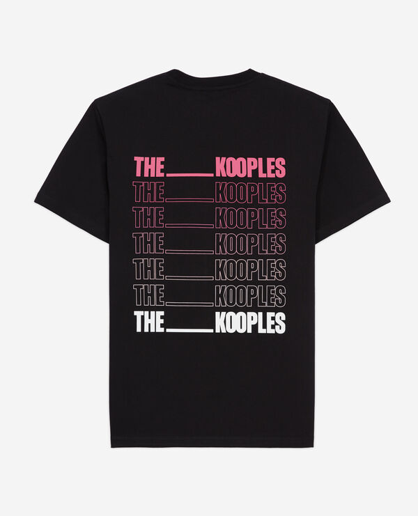 t-shirt noir sérigraphié logo dégradé