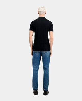 The Kooples H BLACK / PINK black cotton polo t-shirt