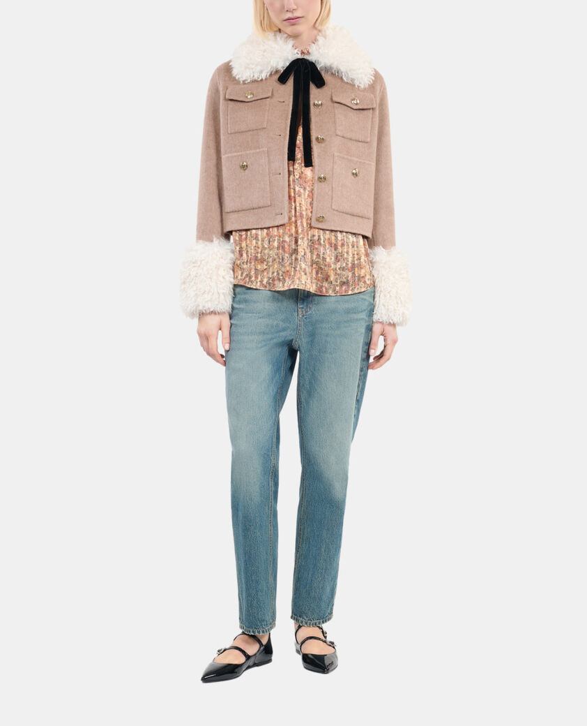 The Kooples WOMEN BEIGE LINEN beige jacket