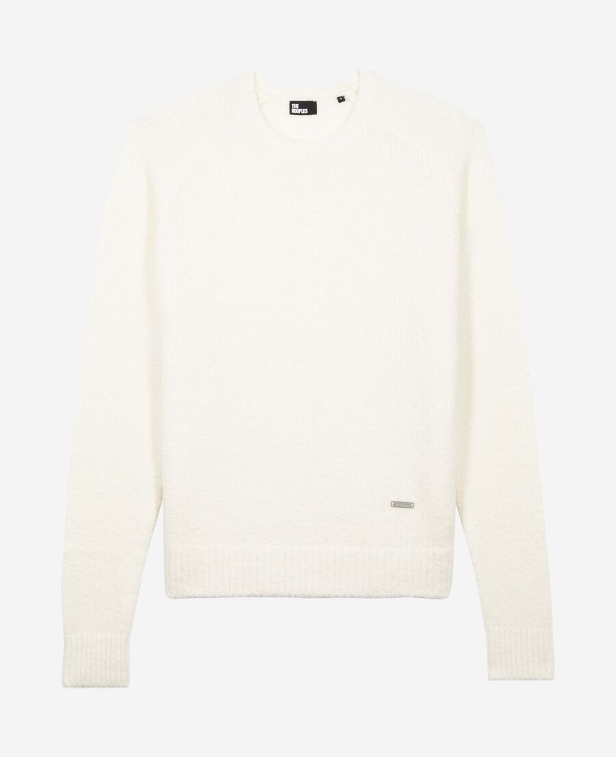 The Kooples HOMME LIGHT BEIGE pull col rond en laine bouclée beige