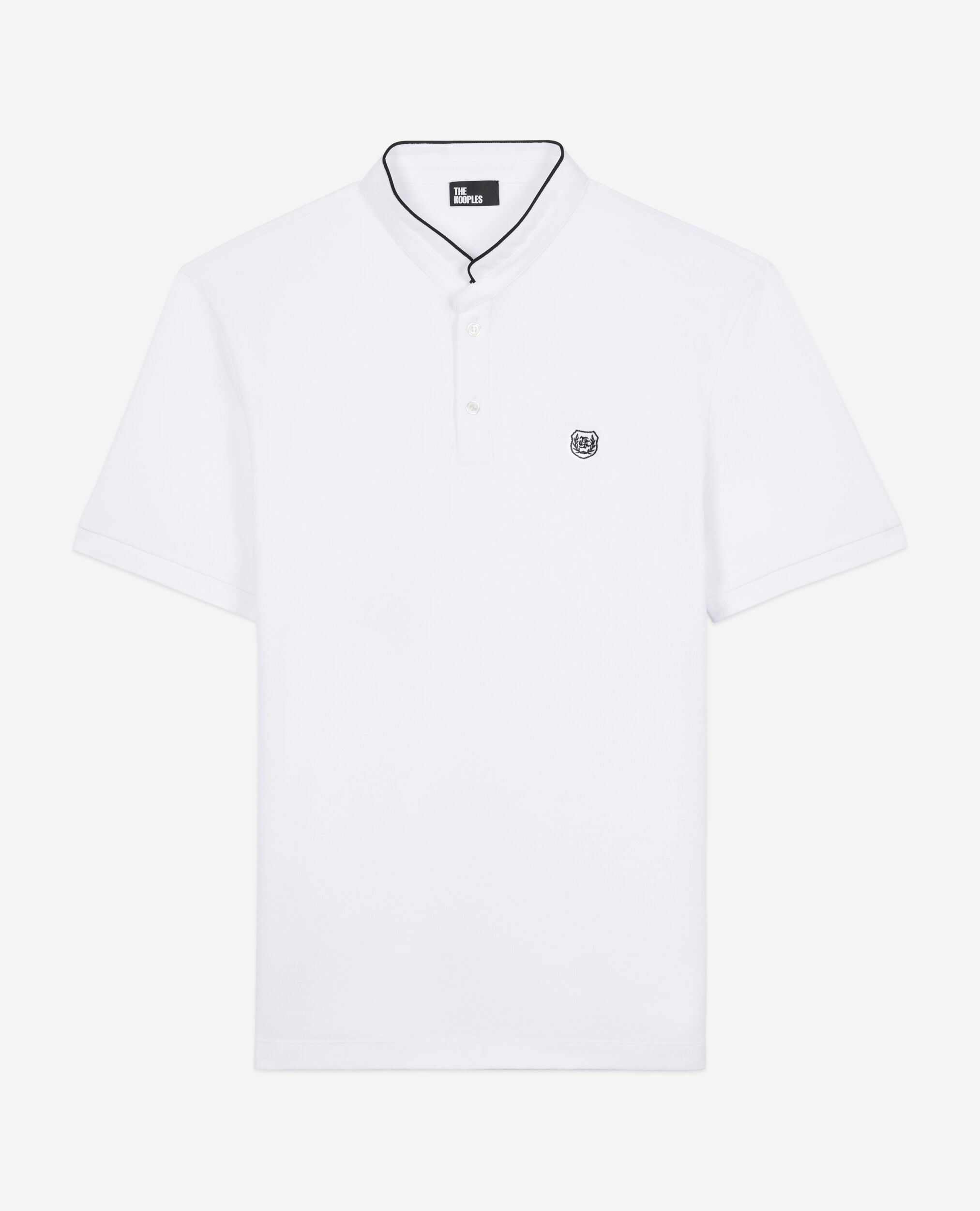 White pique cotton polo t-shirt, WHITE, hi-res image number null