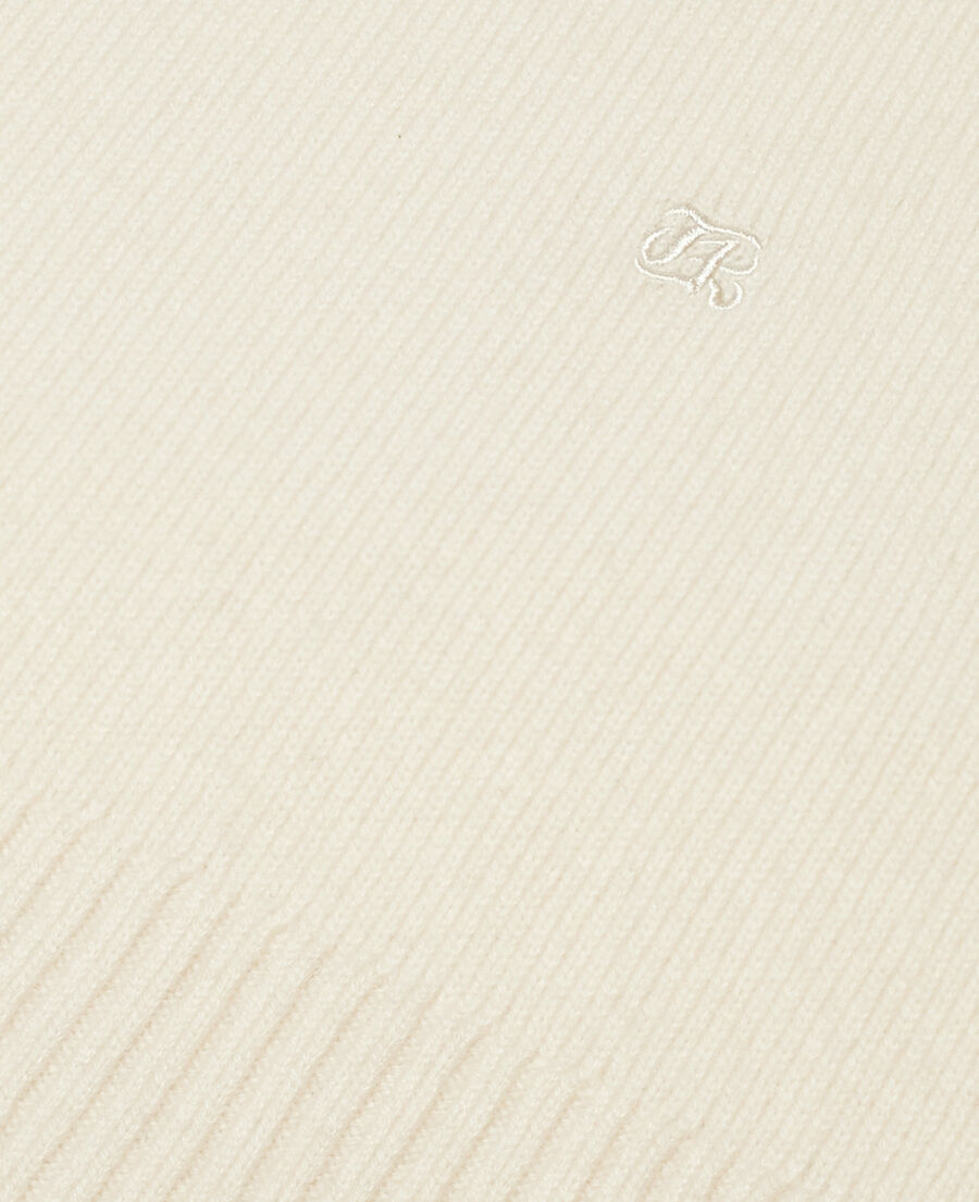 The Kooples FEMME ECRU pull col montant en cachemire écru