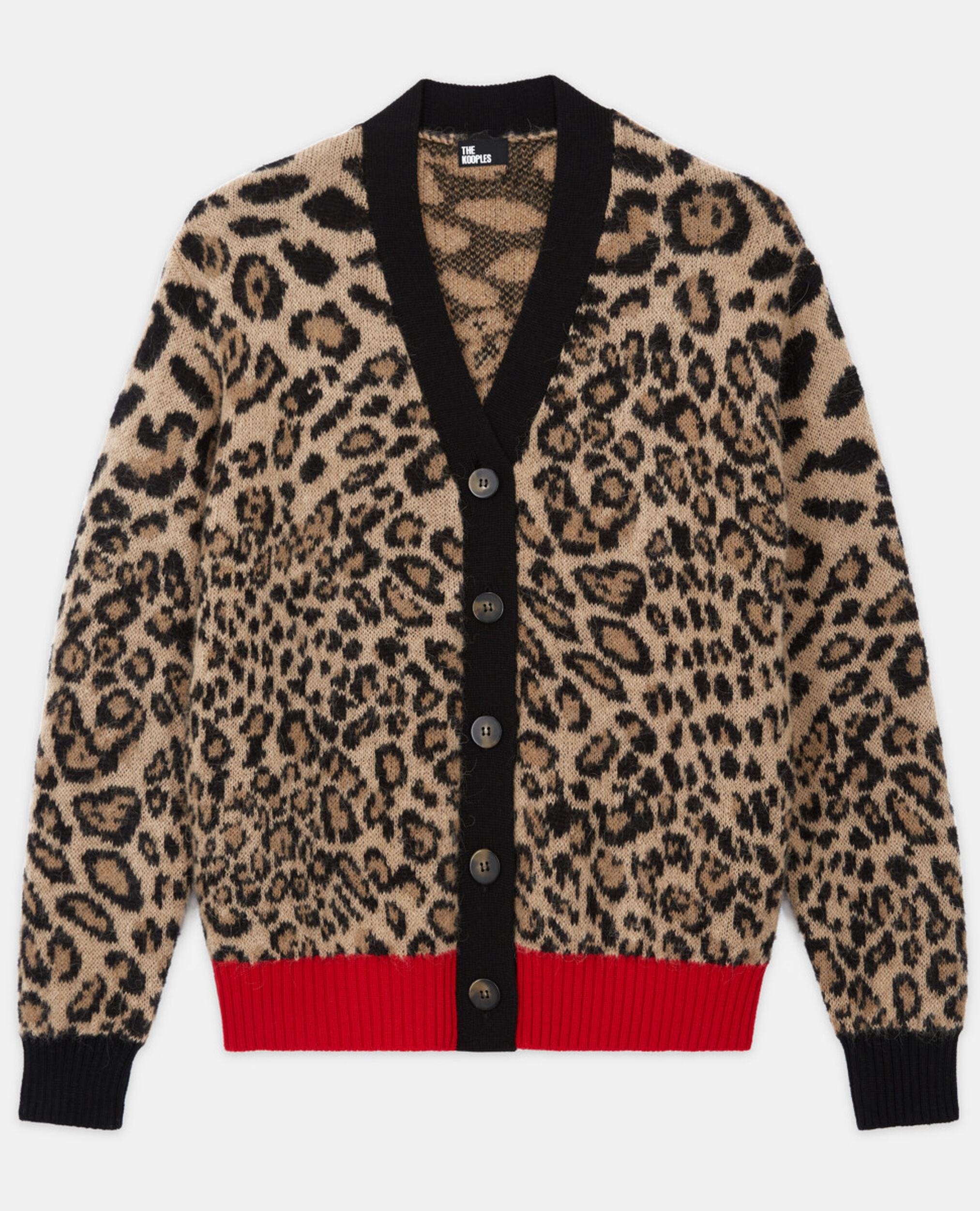 Leopard print cardigan, LEOPARD, hi-res image number null