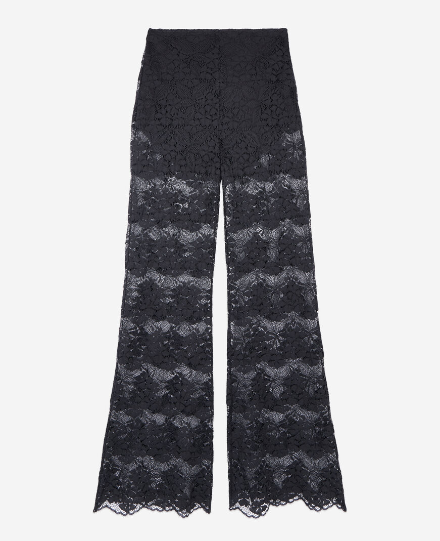 The Kooples WOMEN BLACK black lace trousers