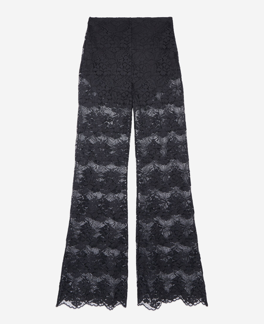 The Kooples WOMEN BLACK black lace trousers
