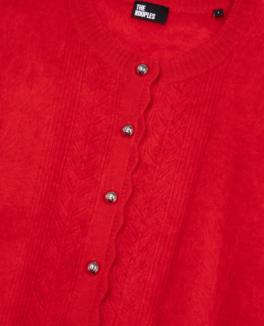 The Kooples WOMEN TANGO RED red cashmere cardigan
