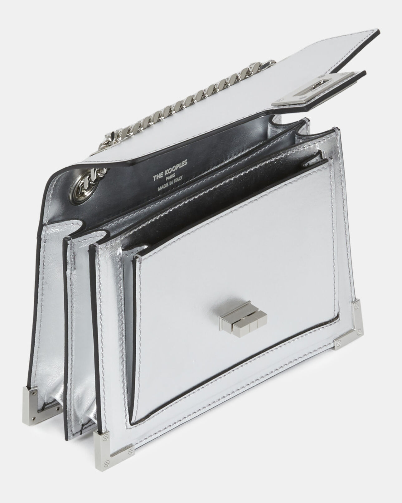The Kooples WOMEN SILVER small emily bag in silver leather