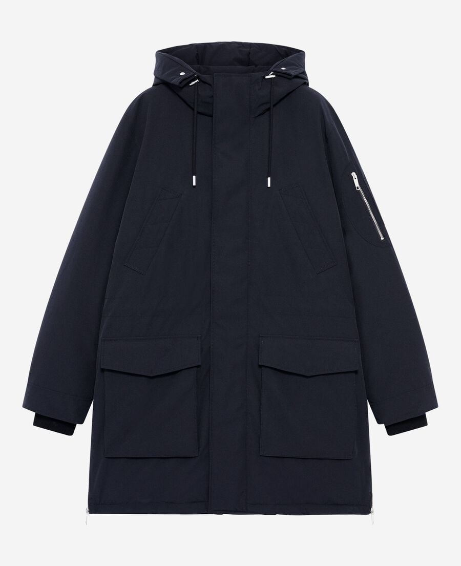 The Kooples HERREN NAVY wasserabweisender parka in marineblau