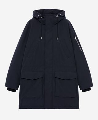 The Kooples HERREN NAVY wasserabweisender parka in marineblau