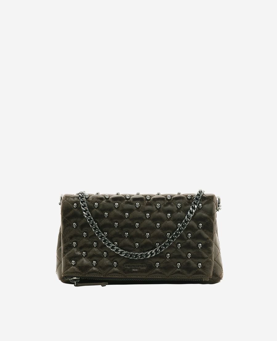 The Kooples FEMME OLIVE pochette héritage small en cuir verte