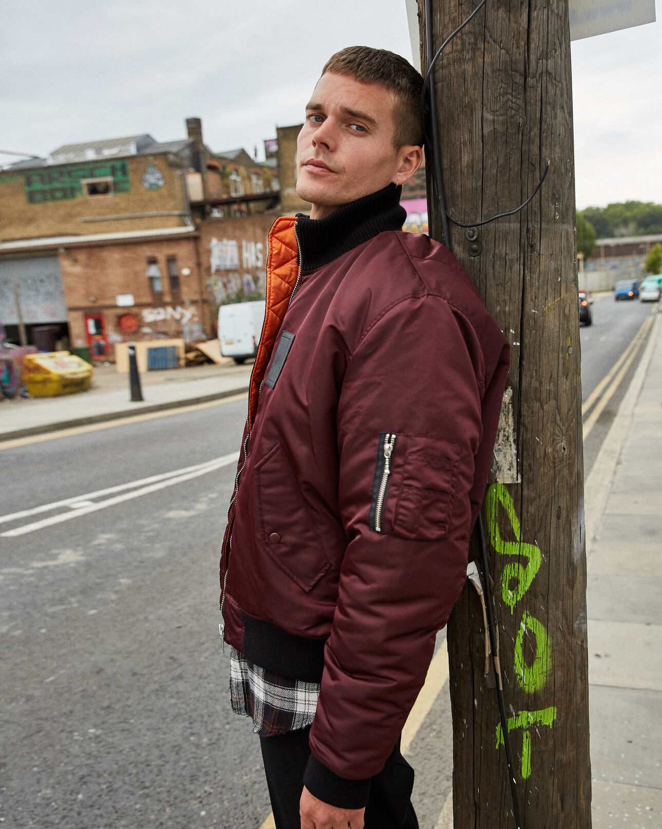 The Kooples HOMBRE BURGUNDY chaqueta bomber roja