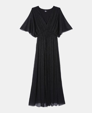 The Kooples F BLACK black metallic jersey long dress