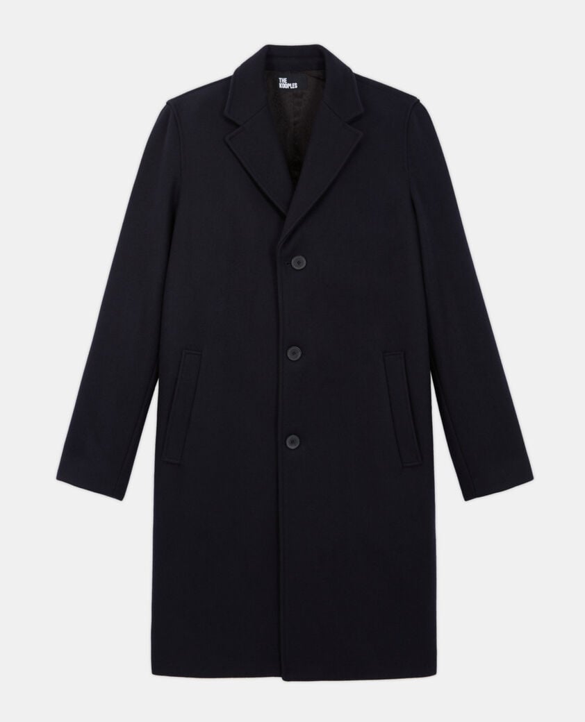 The Kooples MEN BLACK long black wool coat