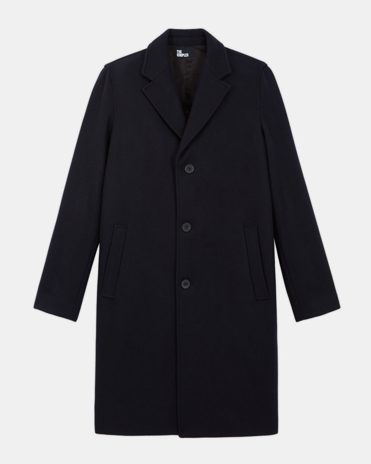 The Kooples MEN BLACK long black wool coat