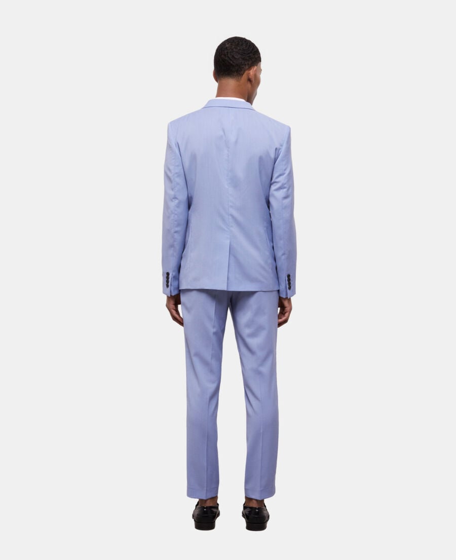 The Kooples H LIGHT BLUE blue end-on-end wool suit jacket