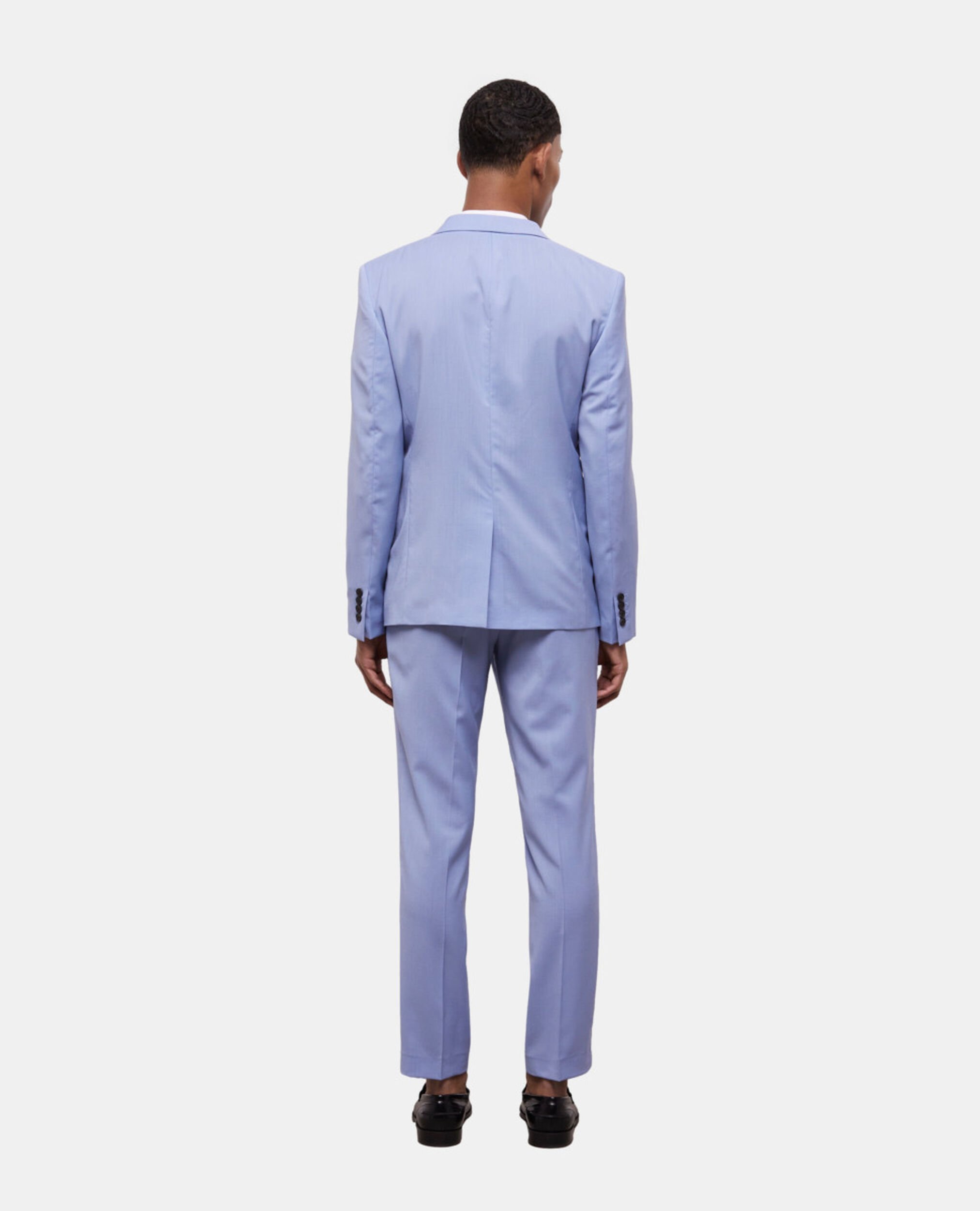 Blue end-on-end wool suit jacket, LIGHT BLUE, hi-res image number null
