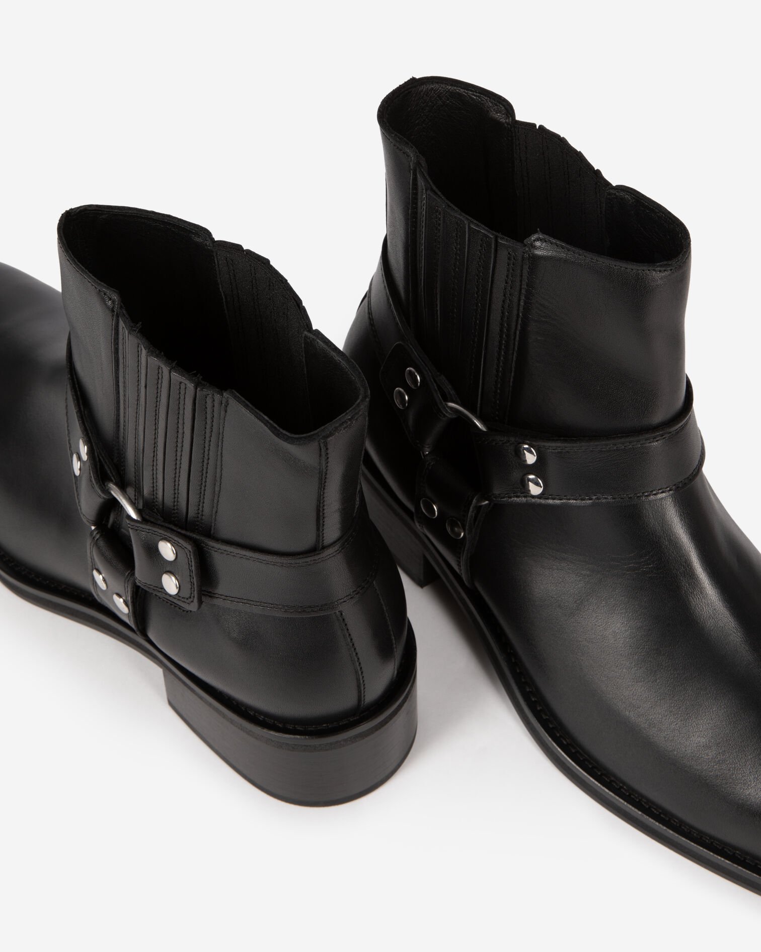 Boots with black leather straps, BLACK, hi-res image number null
