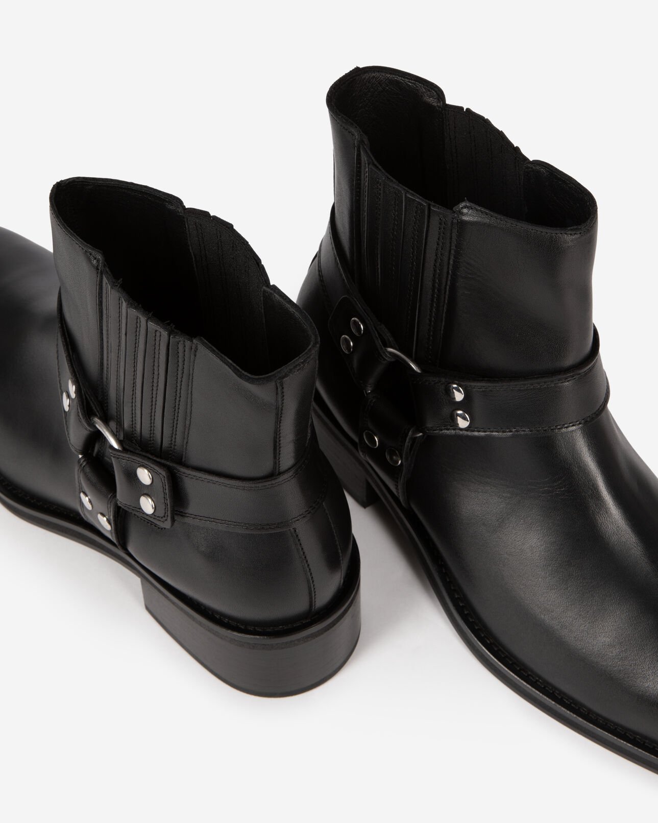 The Kooples HOMBRE BLACK botas con correas de cuero negro