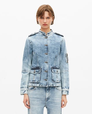 The Kooples FEMME BABY BLUE veste style officier en denim