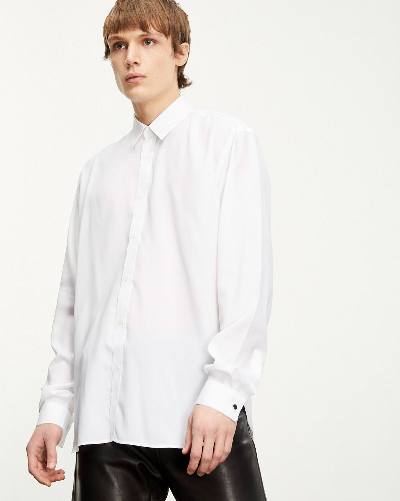 The Kooples HOMME WHITE chemise fluide blanche manches longues