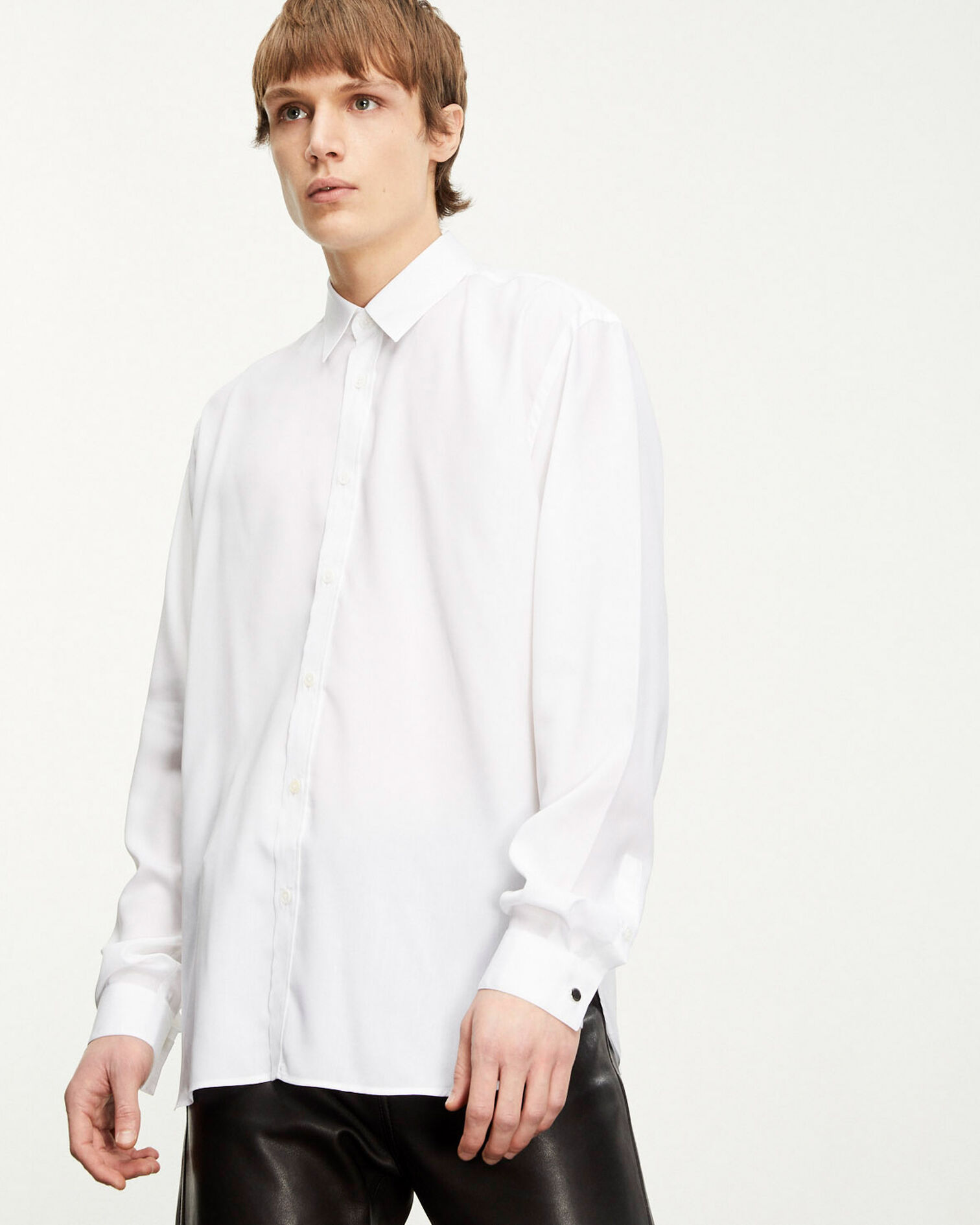 Chemise fluide blanche manches longues, WHITE, hi-res image number null