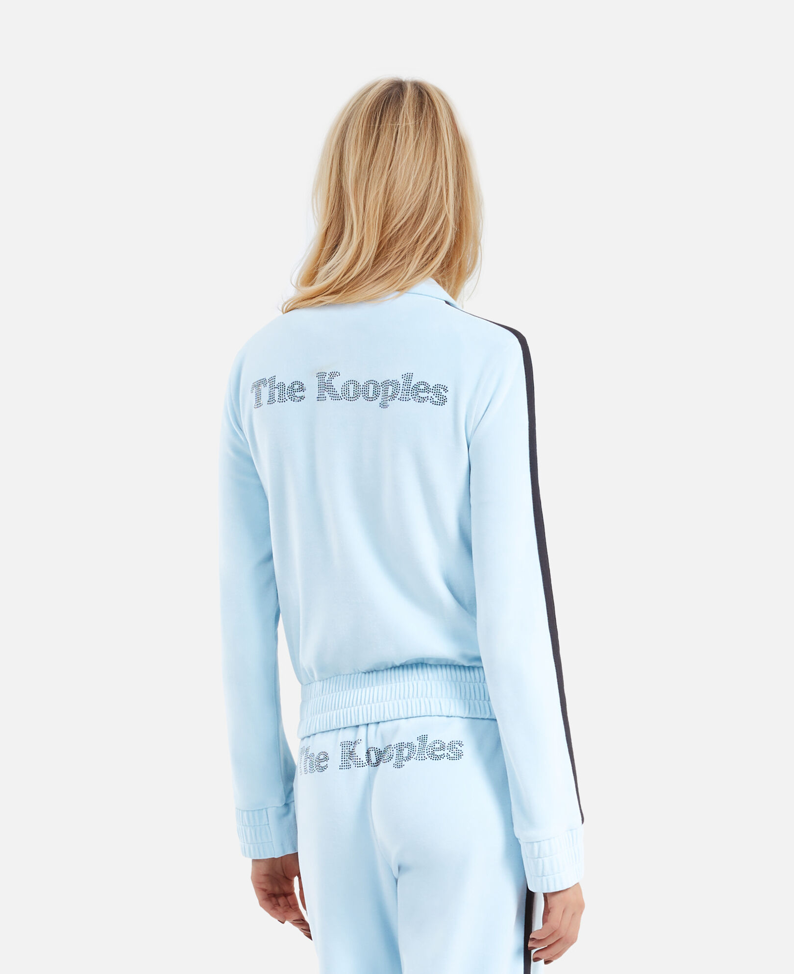 The Kooples DAMEN BABY BLUE hellblaues sweatshirt aus samt