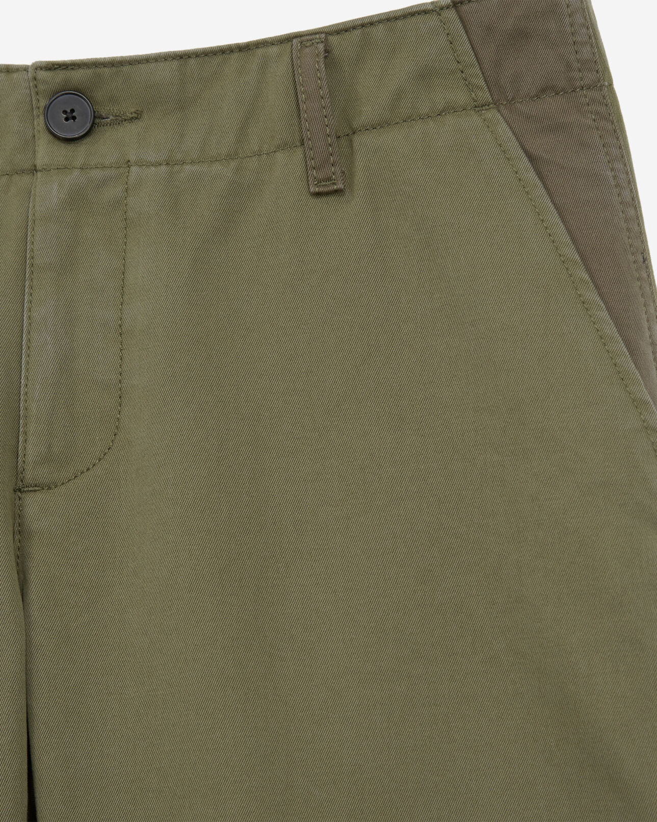 The Kooples FEMME OLIVE NIGHT pantalon droit patchwork kaki