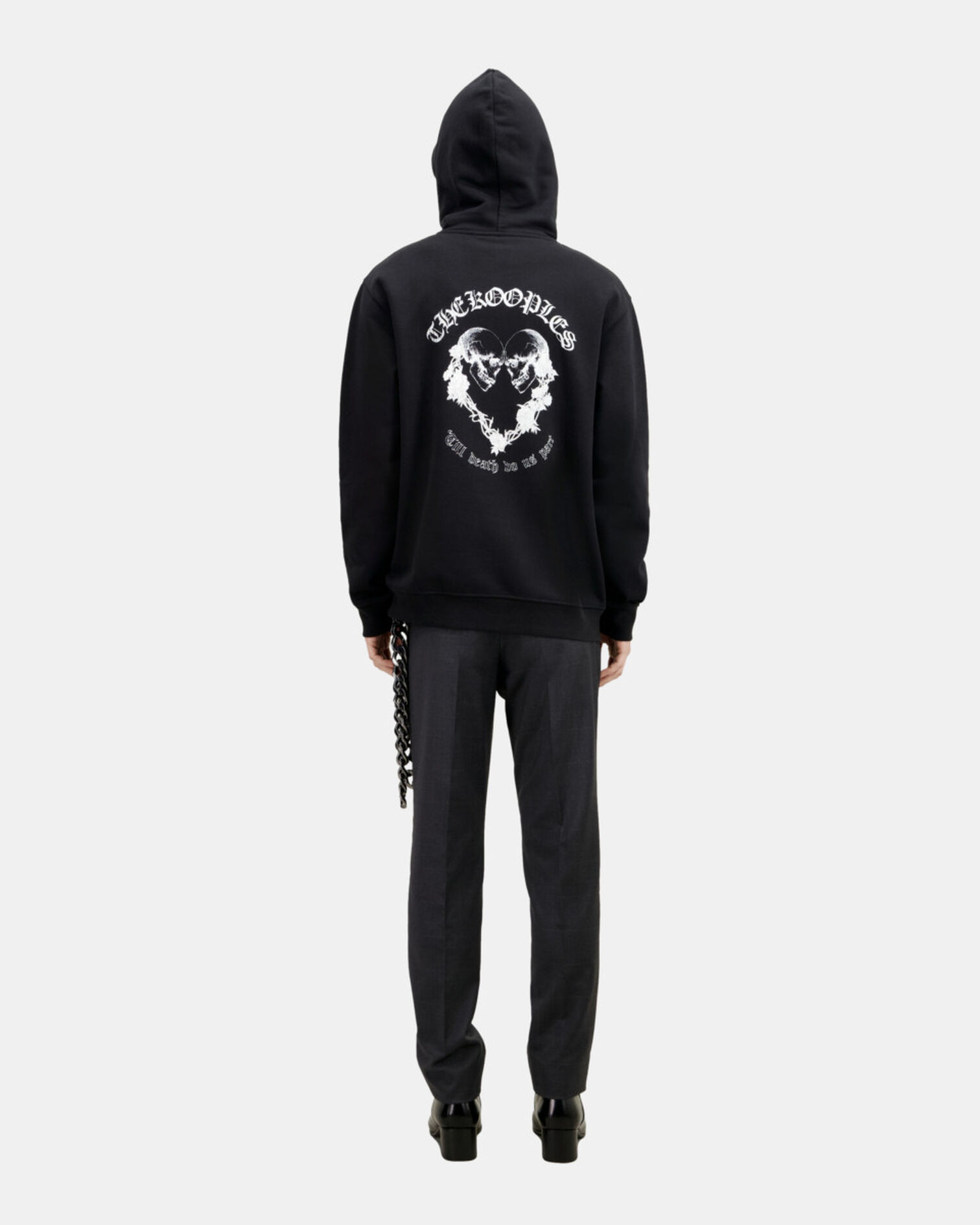 Sudadera capucha negra serigrafía Skull heart, BLACK, hi-res image number null