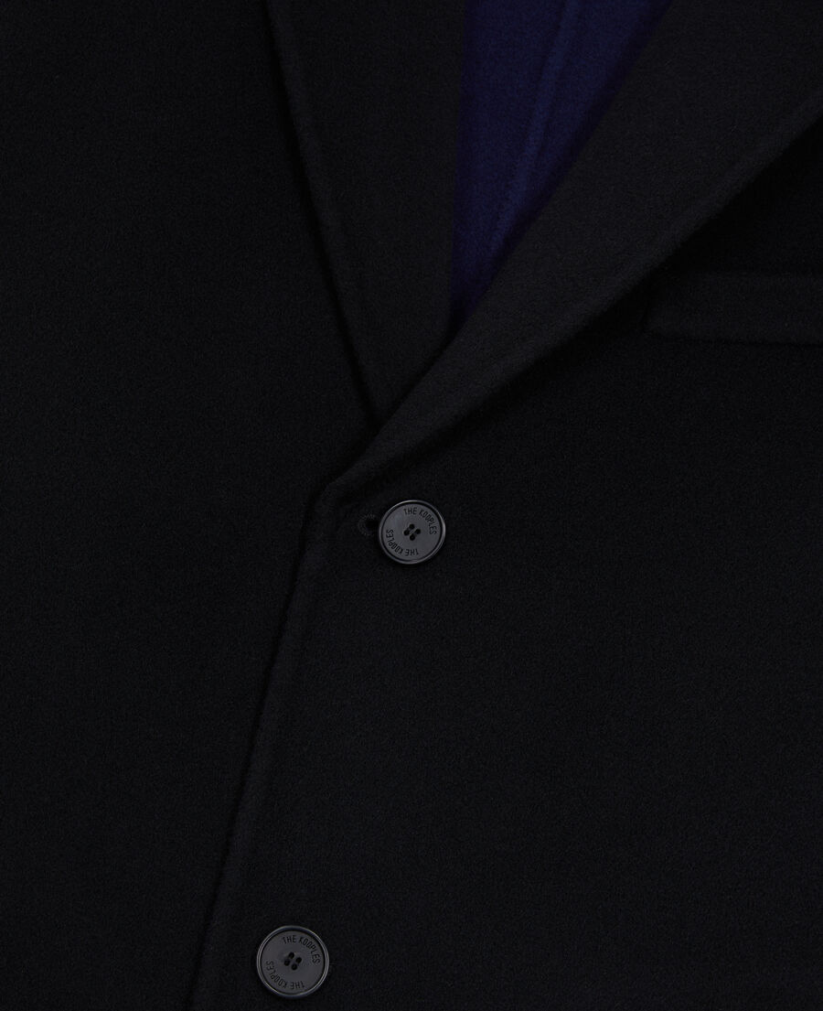 wool-blend mid-length black coat