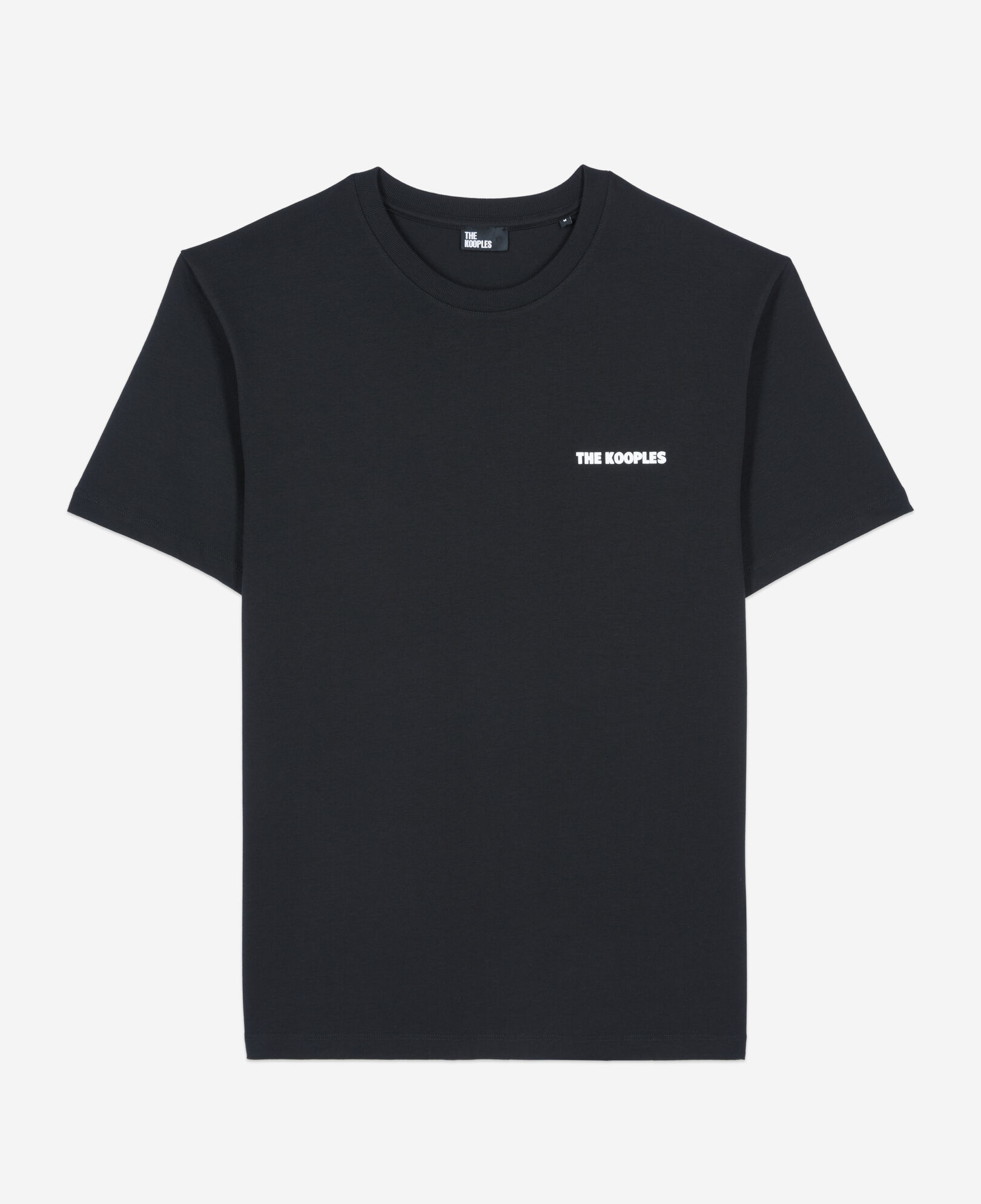 The Kooples MEN BLACK men's black t-shirt with logo serigraphy