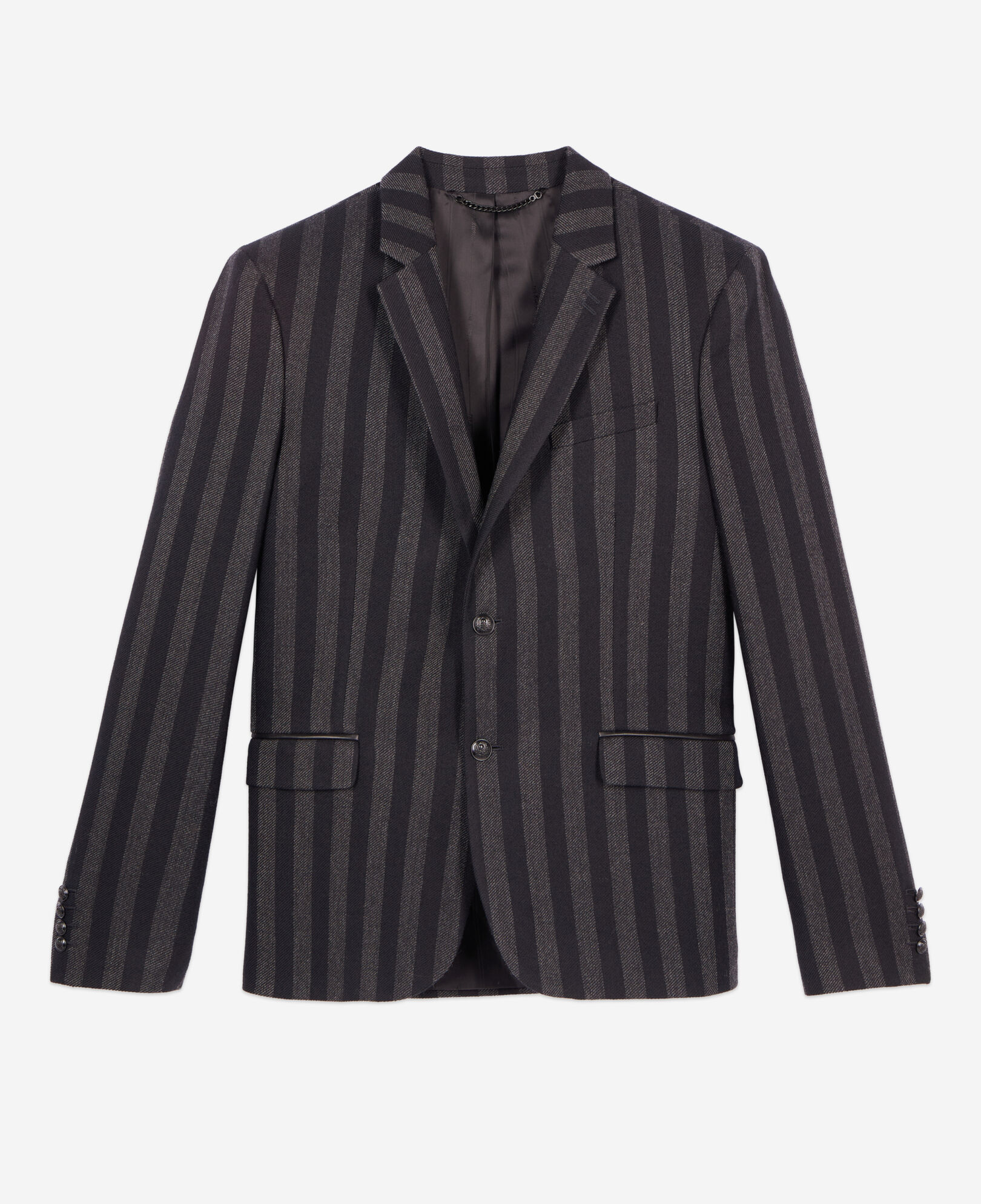 The Kooples HOMME BLACK GREY blazer en laine à rayures