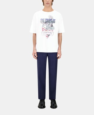 The Kooples H WHITE white t-shirt with chaos eagle serigraphy