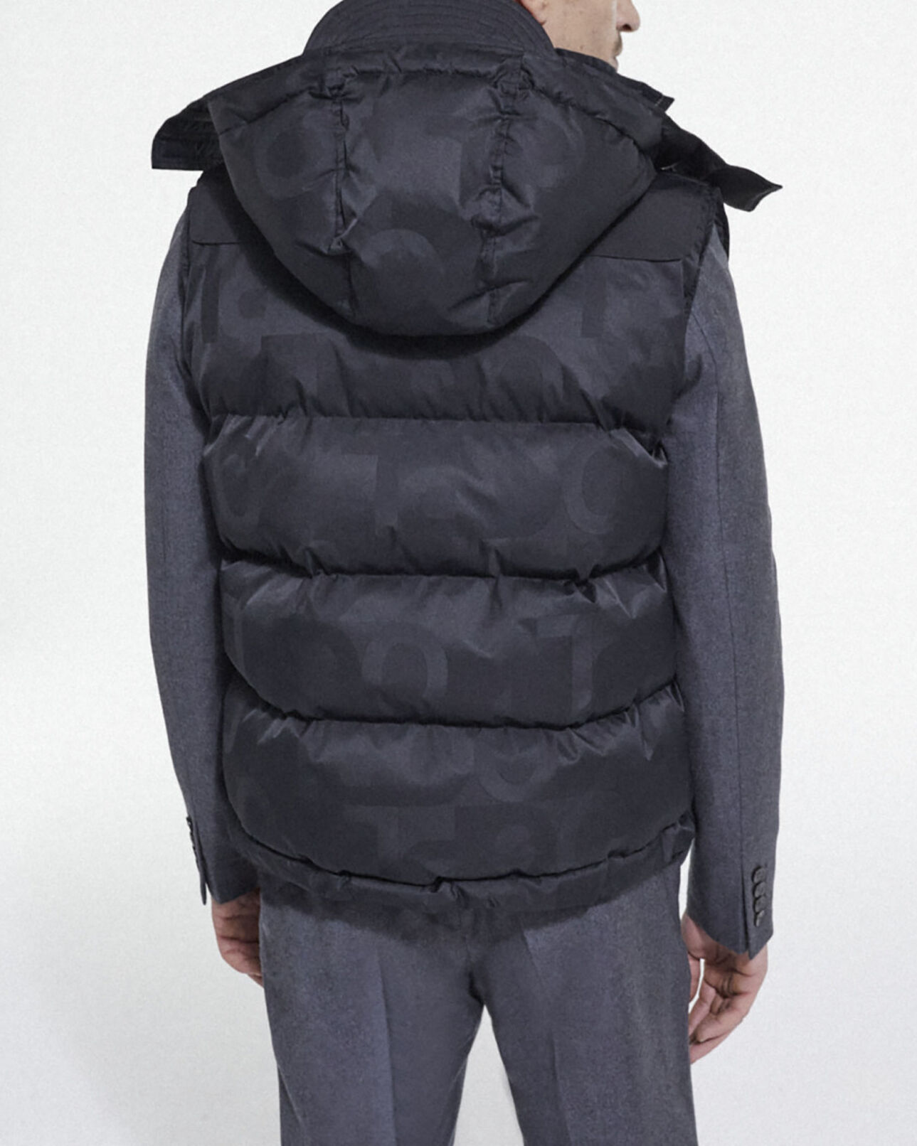 The Kooples MEN BLACK black down jacket with the kooples logo