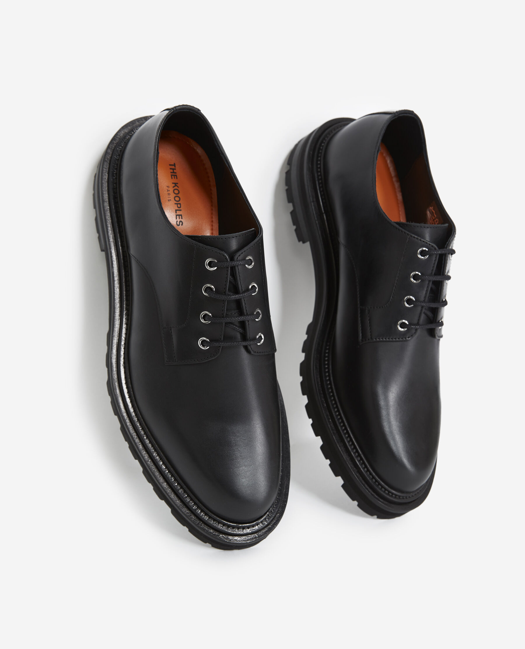 Derbies noires cuir a semelle epaisse