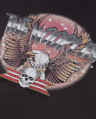 The Kooples WOMEN CARBONE carbon grey hoodie with rock eagle serigraphy