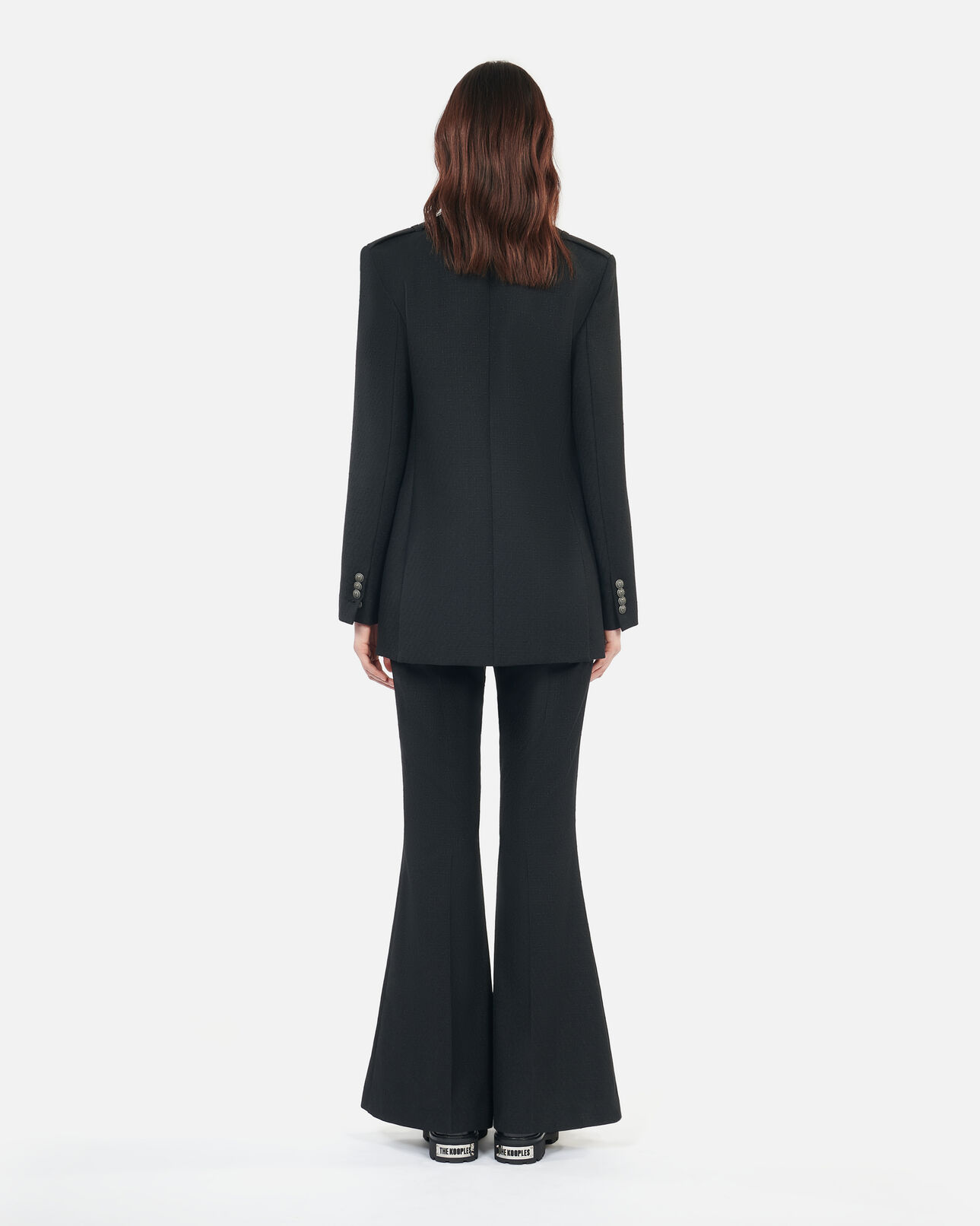 The Kooples FEMME BLACK veste tailleur en laine mélangée noire