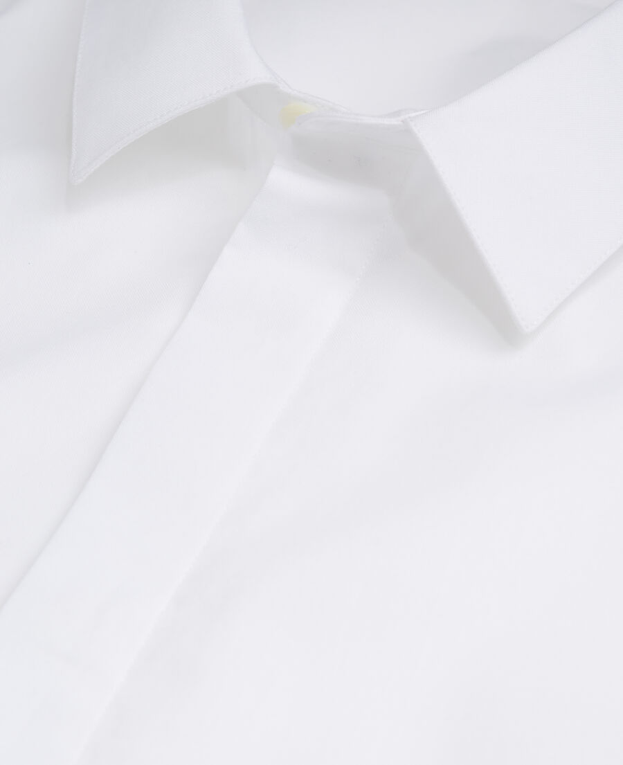 white cotton shirt with classic collar