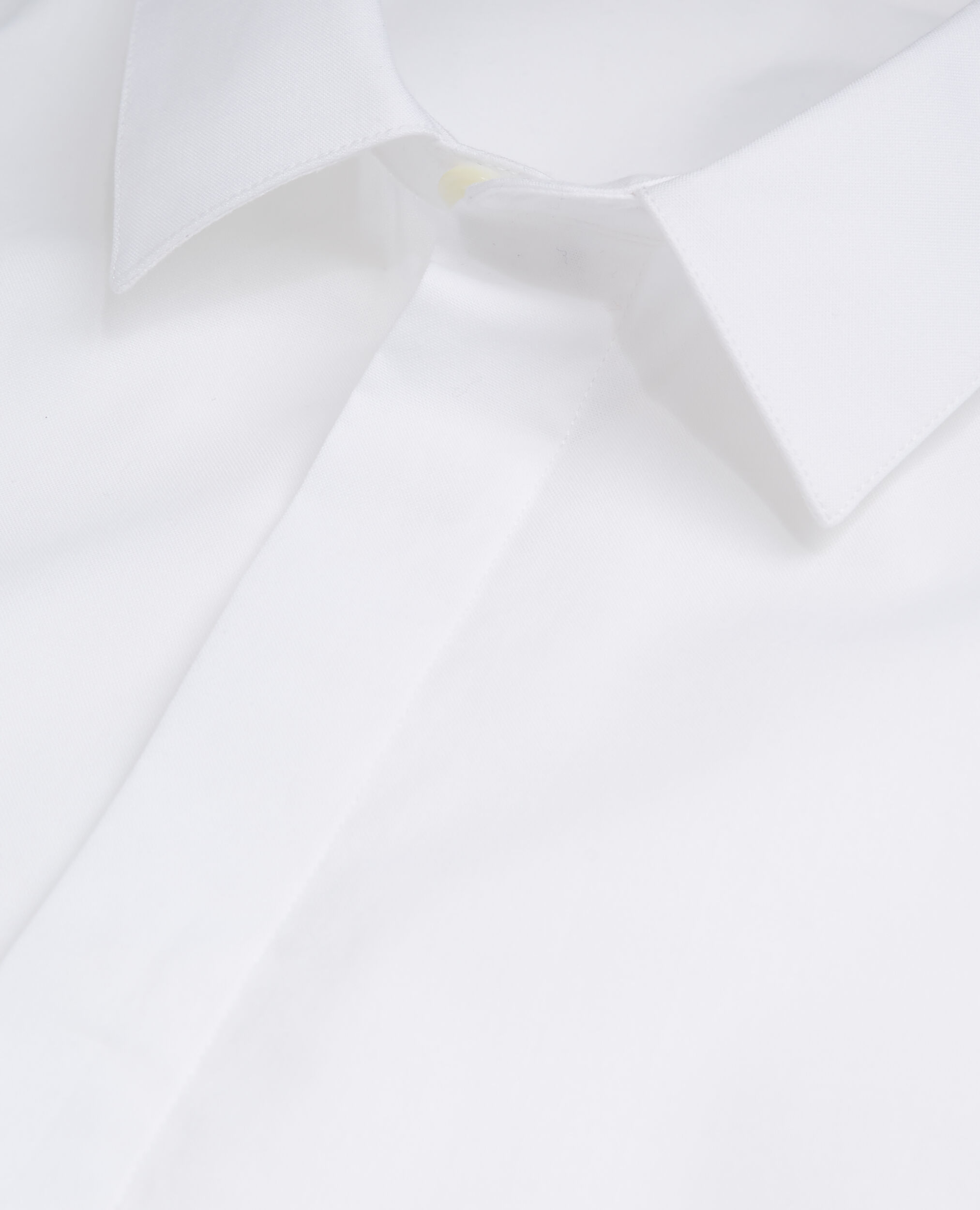 White cotton shirt with classic collar, WHITE, hi-res image number null