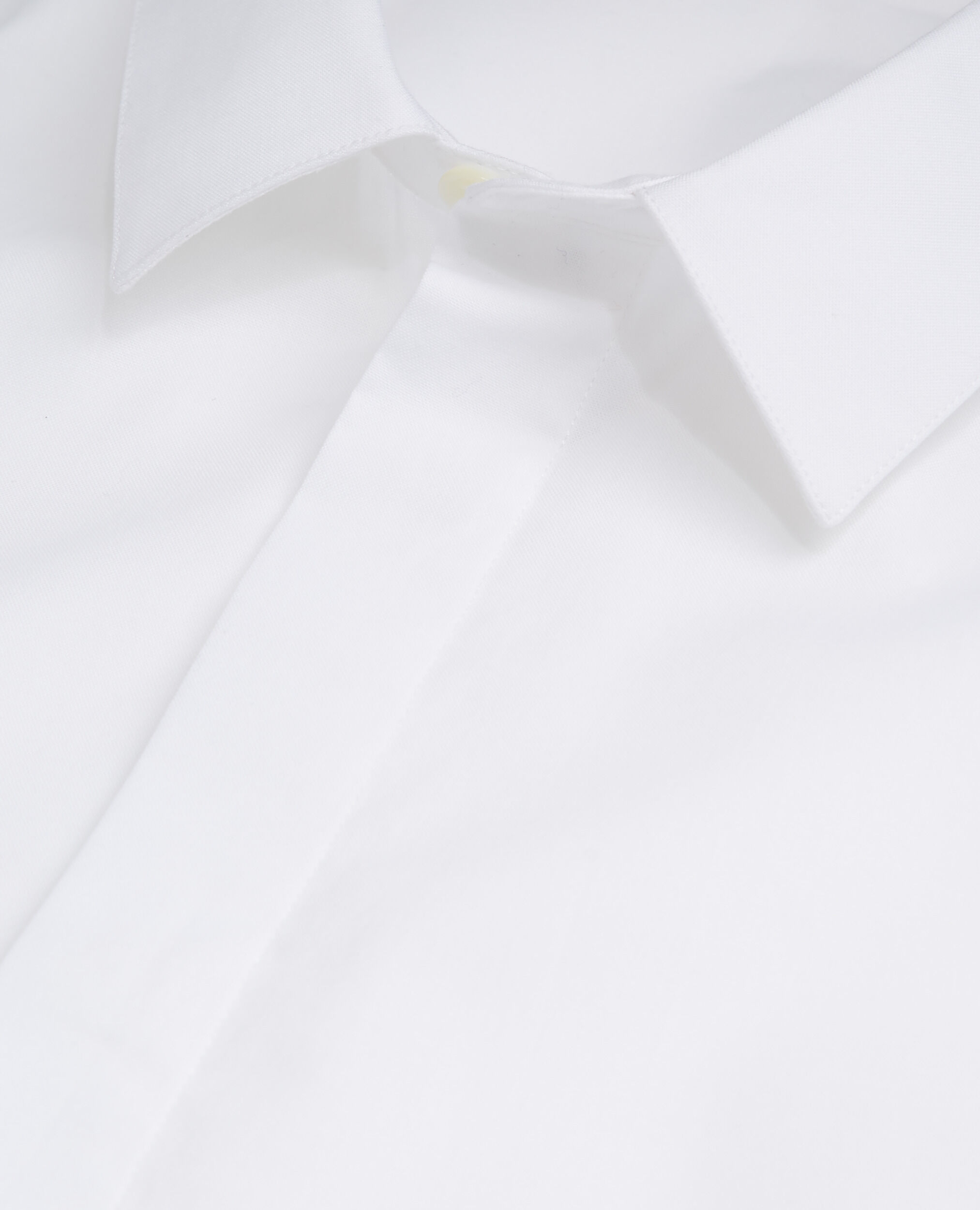 White cotton shirt with classic collar, WHITE, hi-res image number null