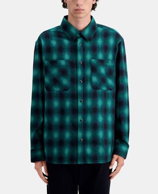 The Kooples H BLACK / GREEN black and green checked overshirt