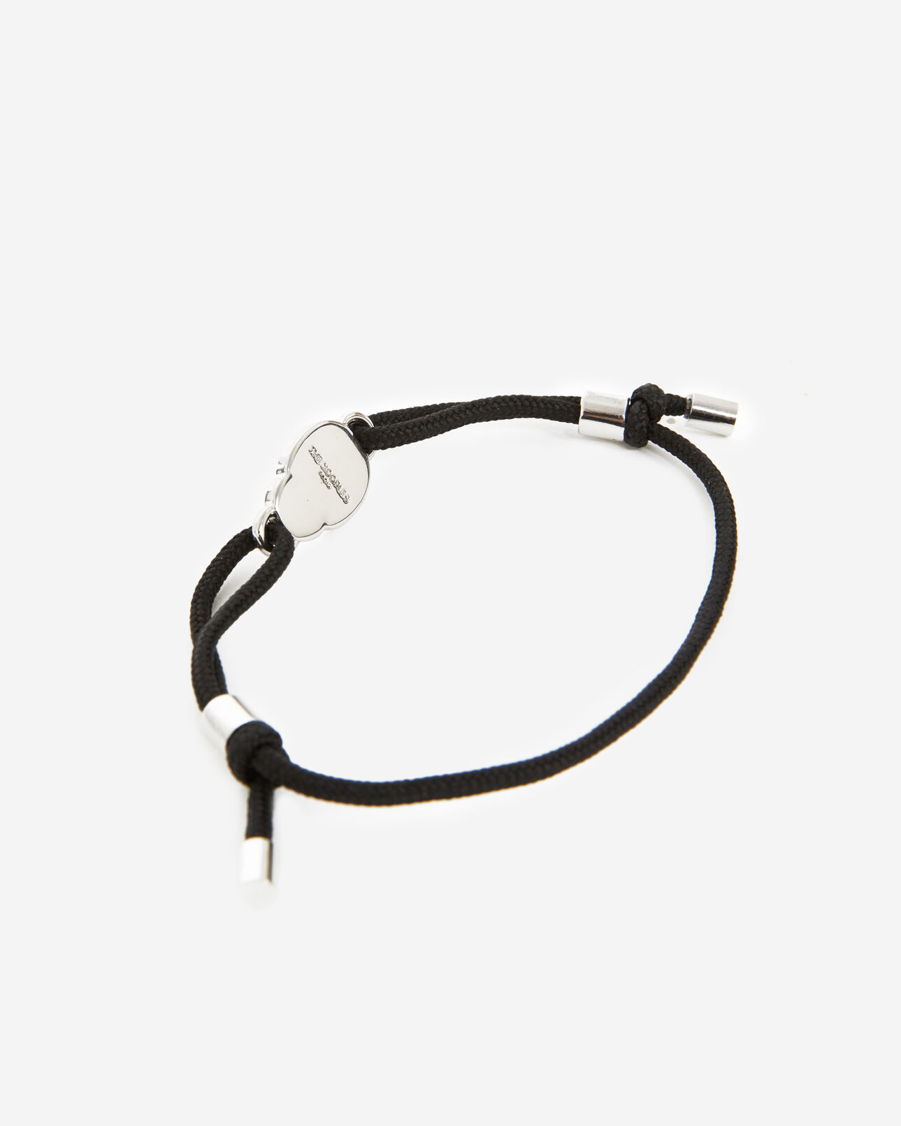 The Kooples HOMME BLACK / SILVER bracelet noir et argenté métal