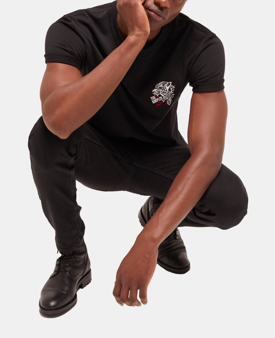 schwarzes t-shirt herren mit siebdruck