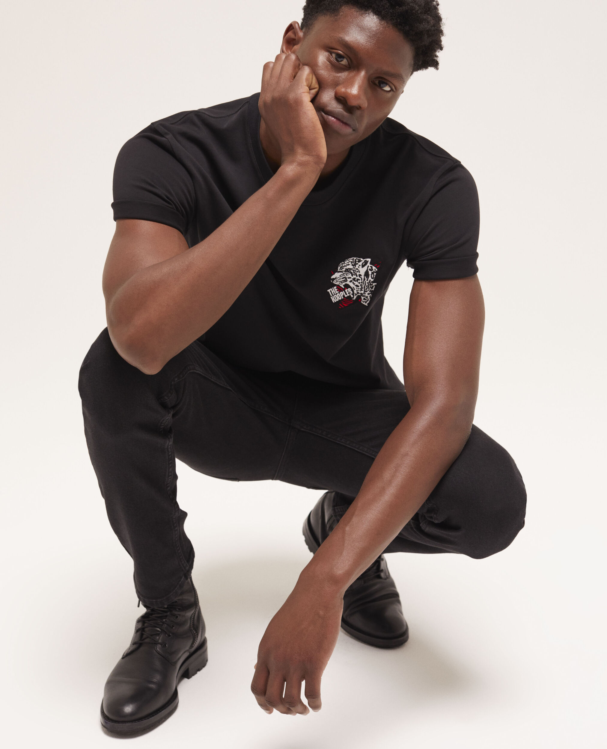 T-shirt Homme sérigraphié noir, BLACK, hi-res image number null