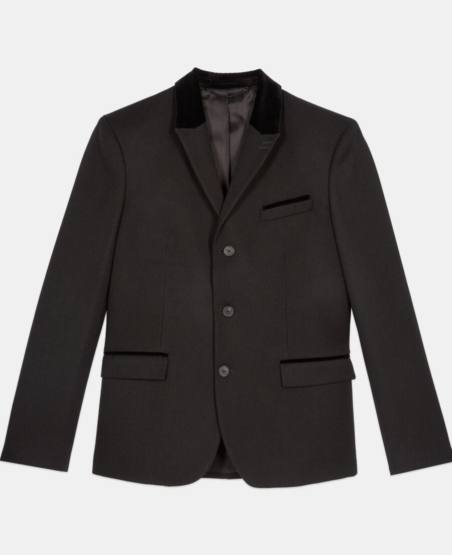 The Kooples HOMME BLACK blazer en laine noire