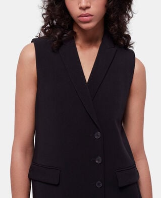 The Kooples MUJER BLACK vestido corto crepé negro