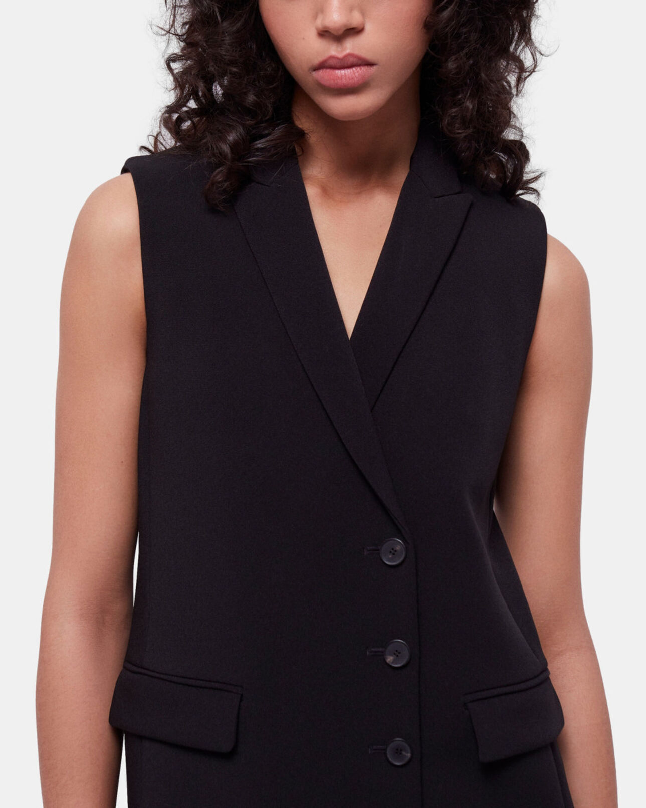 The Kooples DAMEN BLACK schwarzes, kurzes aus kreppkleid