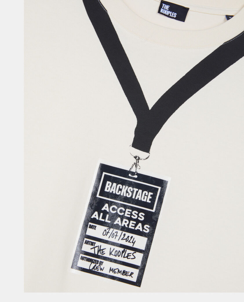 The Kooples HOMME ECRU t-shirt avec s&eacute;rigraphie blanc